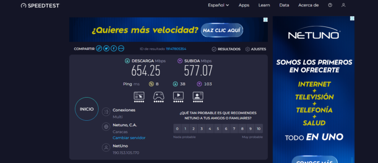 Test Velocidad — Medir Velocidad de Internet netuno