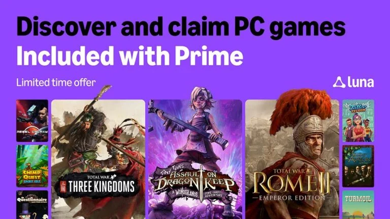 Descubre los 13 títulos gratuitos de Amazon Luna para marzo de 2026. Incluye éxitos como Total War y Tiny Tina. Reclama tus códigos y quédatelos para siempre.