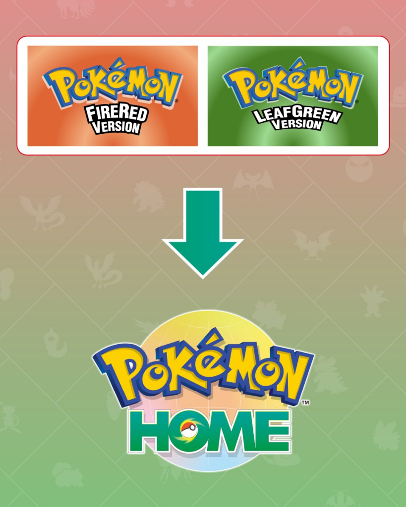 Integración futura: Pokémon FireRed y LeafGreen con Pokémon Home